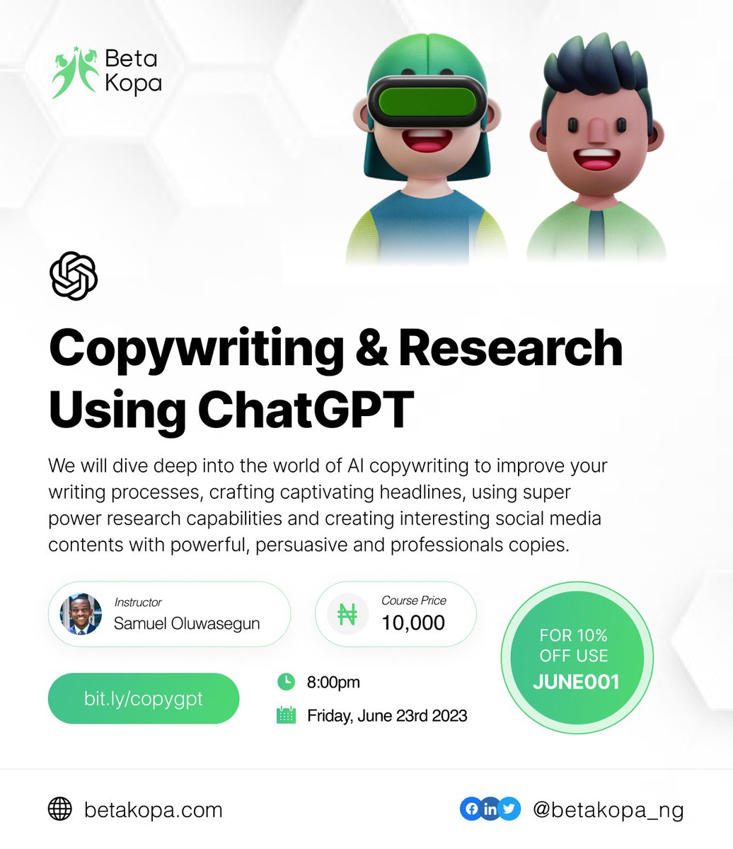 nwosuamaka_'s tweet photo. In a time when you can earn dollars using your mobile phone,  the next best thing to do is to update your skill set. 

https://t.co/tdfuJO9TQ4

Super Power Research 💡
Engaging Social Media Content 💫

Enroll now and become a copywriting pro with a special limited-time offer! https://t.co/6rOQRR0aLz