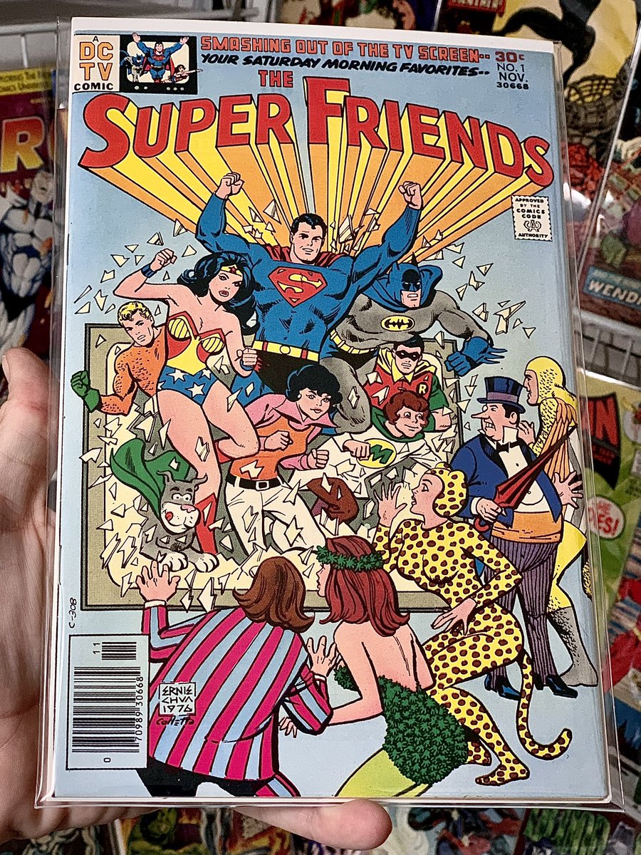 SUPER FRIENDS SUNDAY
This is the 1976 first appearance of Wendy, Marvin, Wonderdog, & the Hall of Justice!
💫
Writer E. Nelson Bridwell
Pencils Alex Toth, Ric Estrada
Inks Joe Orlando
Color Jerry Serpe
Letterer Milt Snapinn
Cover Pencils Ernie Chan
Cover Inks Vince Colletta