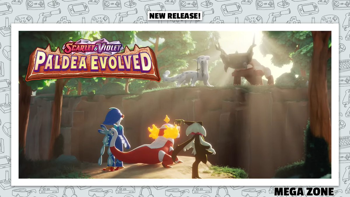MegaZone_'s tweet photo. Happy #PaldeaEvolved launch weekend!🎉

For all your #PokémonTCG needs, visit our webshop➡️: https://t.co/7mbcgUcOlT

See you there!👋 https://t.co/GOwouHaMpp