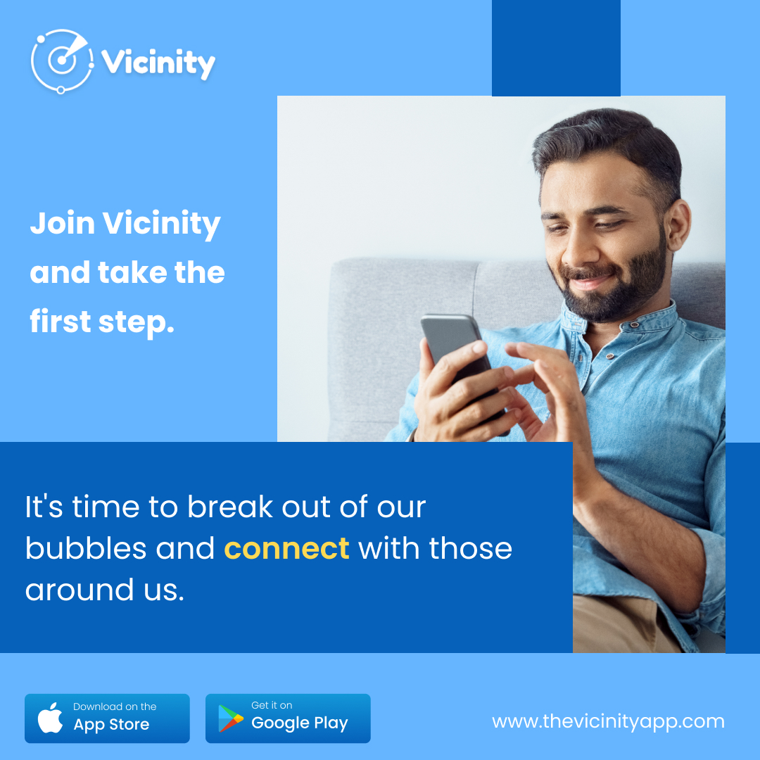Sign up now and discover the endless possibilities of a completely connected society.

Visit - bit.ly/3Cfr7k4

#vicinity #chat #friends #dating #chattingapp #chatapp #datingapp #vicinitychat #downloadnow
