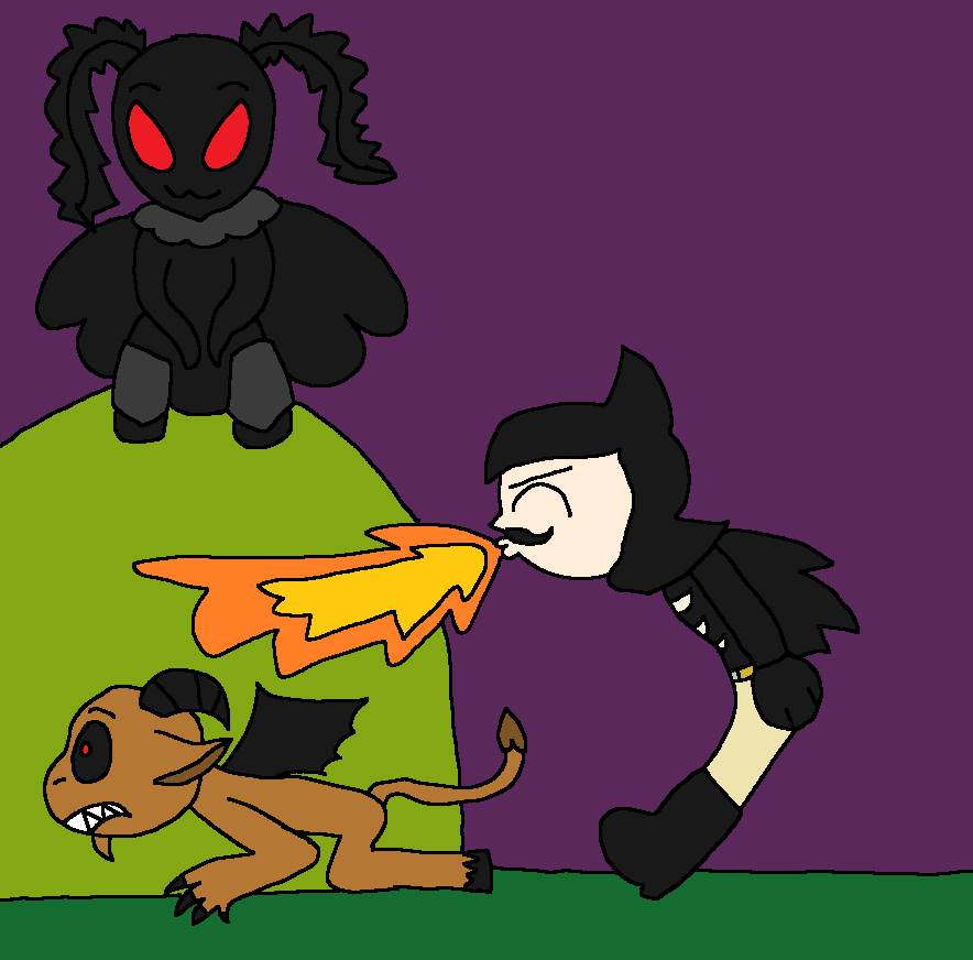 BizarreProduct's tweet photo. I drew something different I show: Mothman watching Jersey Devil escaping from Spring Heel Jack #cryptid #mothman #springheeljack #jerseydevil https://t.co/a5ERD3PEnq