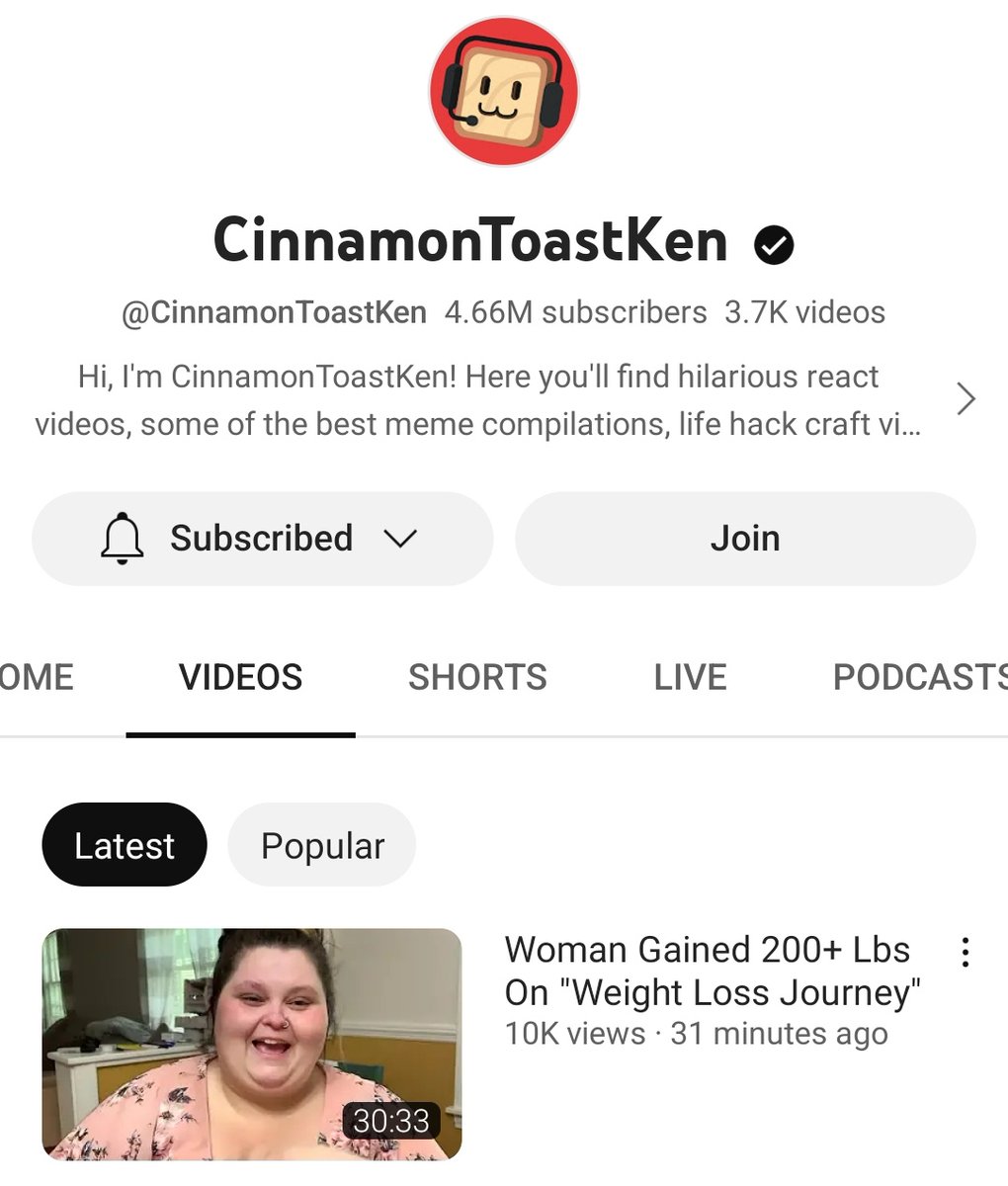 Not... CINNAMON TOAST KEN doing a video on amberlynn ried 😭😭

Almost 5mil subs 💀