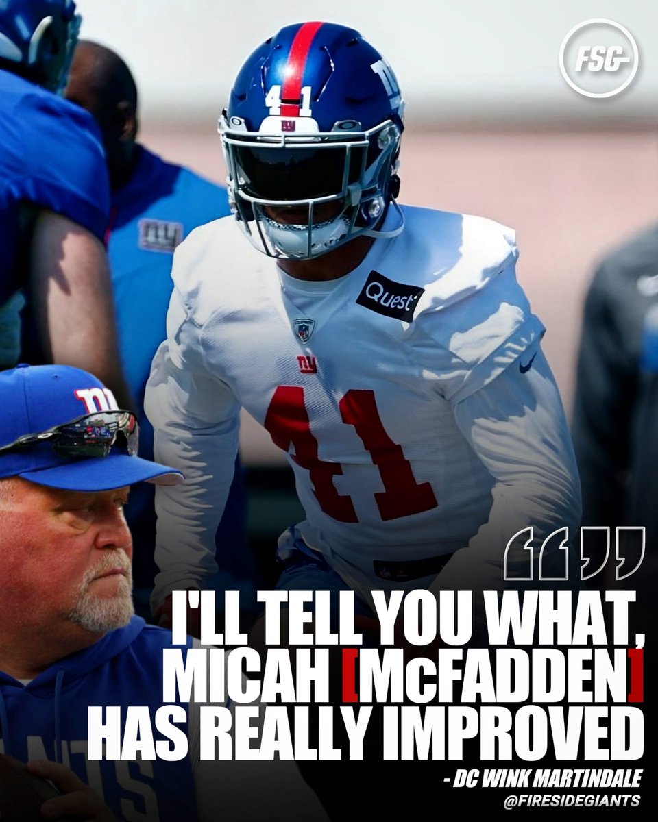 Love to hear it‼️Keep grinding @micah_mcfaddy #TogetherBlue #NYGiants