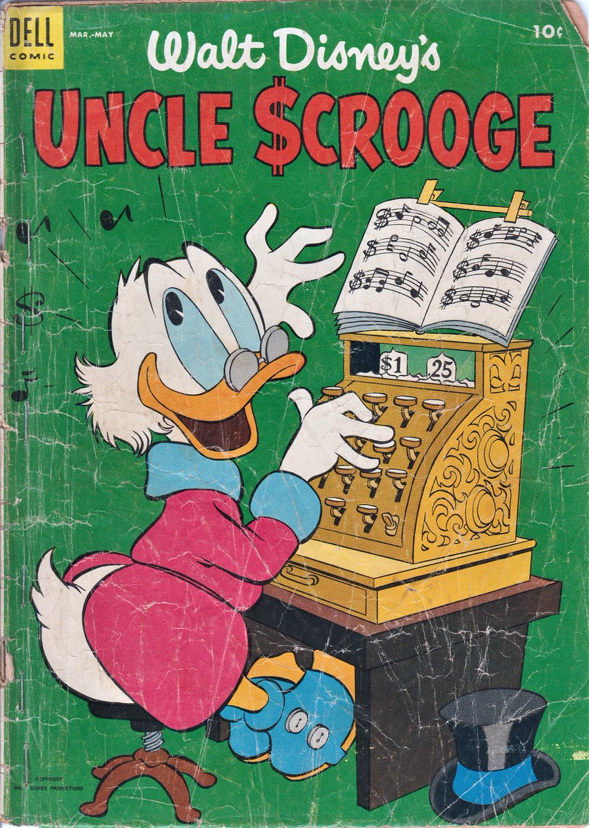 Scrooge McDuck.  Making money is music to his ears.  #CarlBarks #UncleScrooge #DellComics