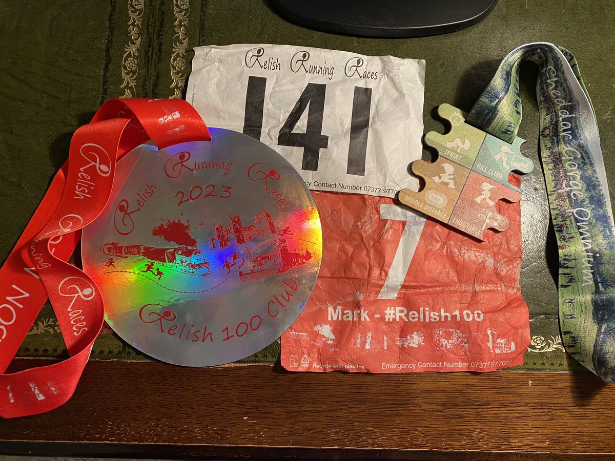 BathHewett's tweet image. So I finally made it to Cheddar for @RelishRunning Gold Omnium. What a fantastic day. Brilliantly run, awesome marshals, amazing medals (including my #relish100 one), ice pops… all-in-all a top day out running. #runlocal #whatsnottolike