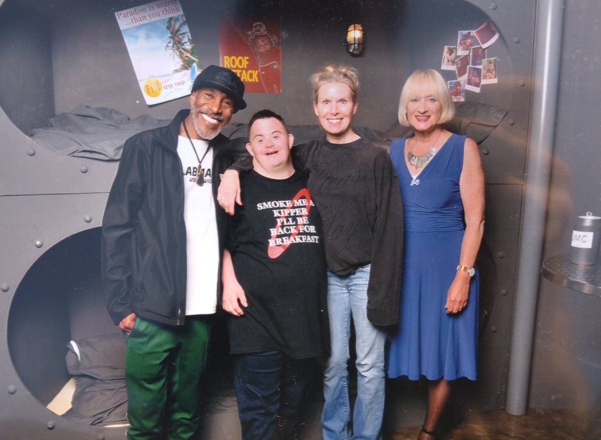 I can't thank @DannyJohnJules #ChloëAnnett and #HattieHayridge enough for making my brother's day so special at @emconcouk They were all so great with him! This is the first con he's been to and we've always loved #RedDwarf so he's come away one very happy chap. Thank you!