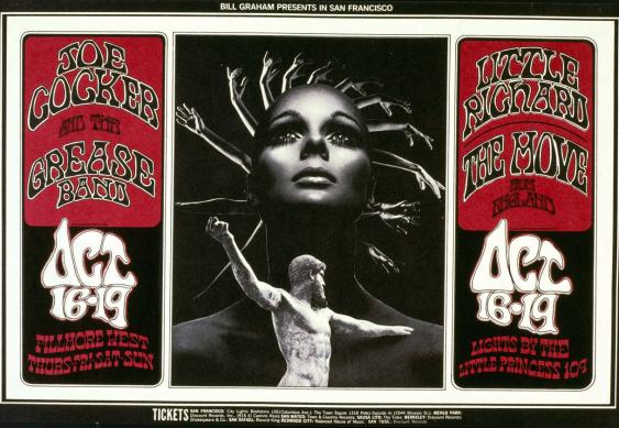 GestaltungBot's tweet photo. Bill Graham presents in San Francisco - Joe Cocker and the Crease Band - Fillmore West- Little Richard - The Move… https://t.co/9KqDMjAz1H https://t.co/bnql2cUdf1
