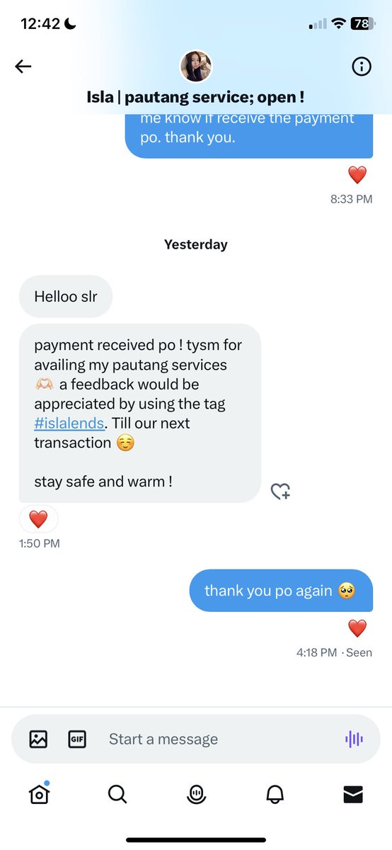 drewfeedbacks's tweet image. late feedback, thank you so much for trusting me to avail your service @islascart 💖 #islalends