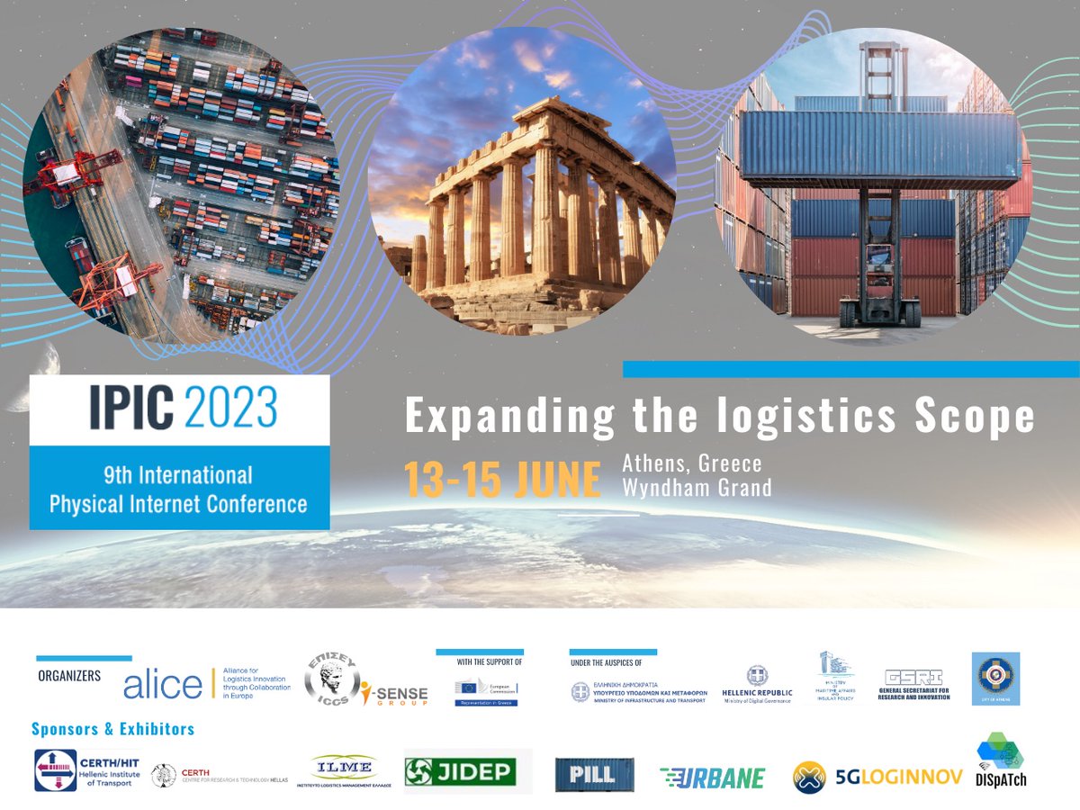 📢⏳Only 2 days left for #IPIC2023! The Conference will be inaugurated by:
1️⃣ Dr. <a href="/AmditisA/">Angelos Amditis</a>
2️⃣ François-Régis Le Tourneau
3️⃣ Szymon Oscislowski
4️⃣ Ioannis Xifaras
5️⃣ Prof. Athanasios Kyriazis
👉Full Speakers’ lineup: lnkd.in/en7PSg2Q 
#IPIConference #PhysicalInternet