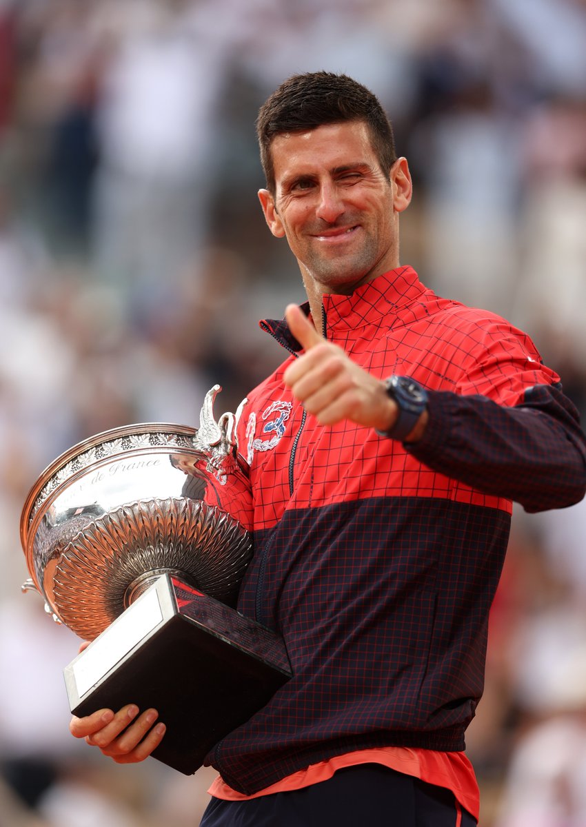 The 𝗚𝗢𝗔𝗧? 🐐

Novak Djokovic is the 1st man to reach 23 Grand Slam singles titles 🏆