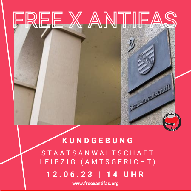 KappaLeipzig's tweet photo. KATASTROPHALE HAFTBEDINGUNGEN IN DER JVA LEIPZIG

KUNDGEBUNG | 12.06.2023 | 14:00 UHR | StA Leipzig/Amtsgericht

"Nach dem sie unsere Genossen und Freunde  eingeknastet haben, gefährden sie durch katastrophale Haftbedingungen  das Leben eines Gefangenen. Unter den inhaftierten https://t.co/hZpQknNMBP