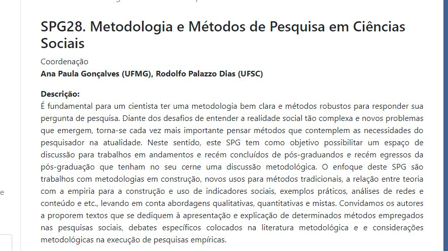 apvasconcelos's tweet photo. Se você tem algum problema de pesquisa que envolva metodologia e/ou método nas ciências sociais o "SPG28. Metodologia e Métodos de Pesquisa em Ciências Sociais" na ANPOCS, que estou coordenando com meu colega  Rodolfo Pelazzo,  é o seu lugar! https://t.co/GPBrruJ78V