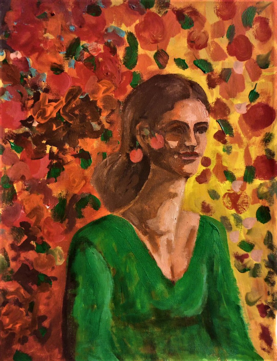🍒
I drew this painting with acrylic on canvas to remind me of childhood summers when we used to hang cherries from our ears like earrings, and this picture takes me to a dream full of childhood colors and happy and beautiful summers.
🍒50/50 ED
🍒3 xtz
#tezgirls 
#SpiritofSummer