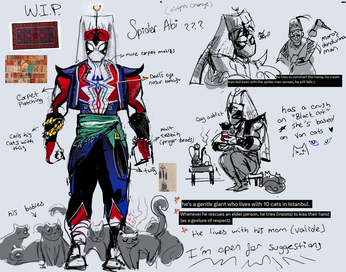 I made a rough design for a Turkish Spiderman 🧿 Because why not? #spidersona #SpiderVerse