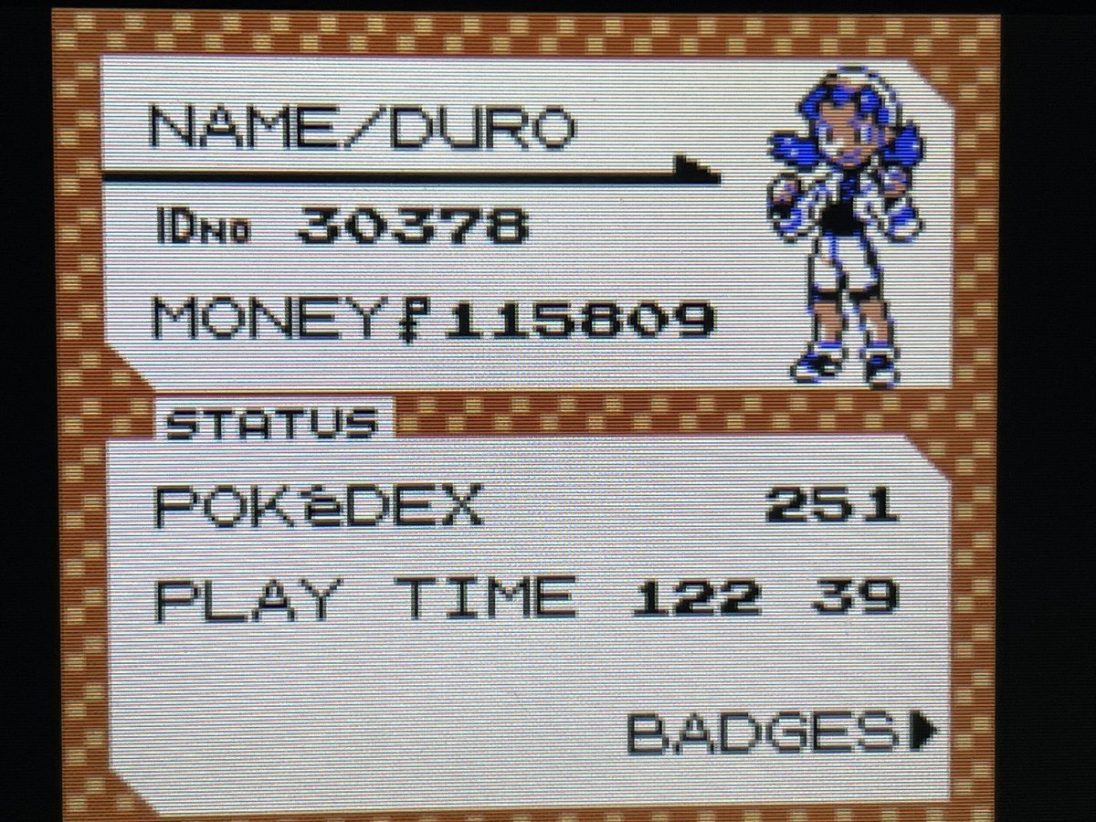 DDDuro's tweet photo. This reminds me that I never posted about this but at the start of the year I 100% the Pokédex in Pokémon Crystal on VC.

Shit was rad. A lot of grinding on Mt. Silver and trading from other Gen I/II games.

But it was sick completing my favorite game as a kid 20+ years later. https://t.co/aGOayeqIyg