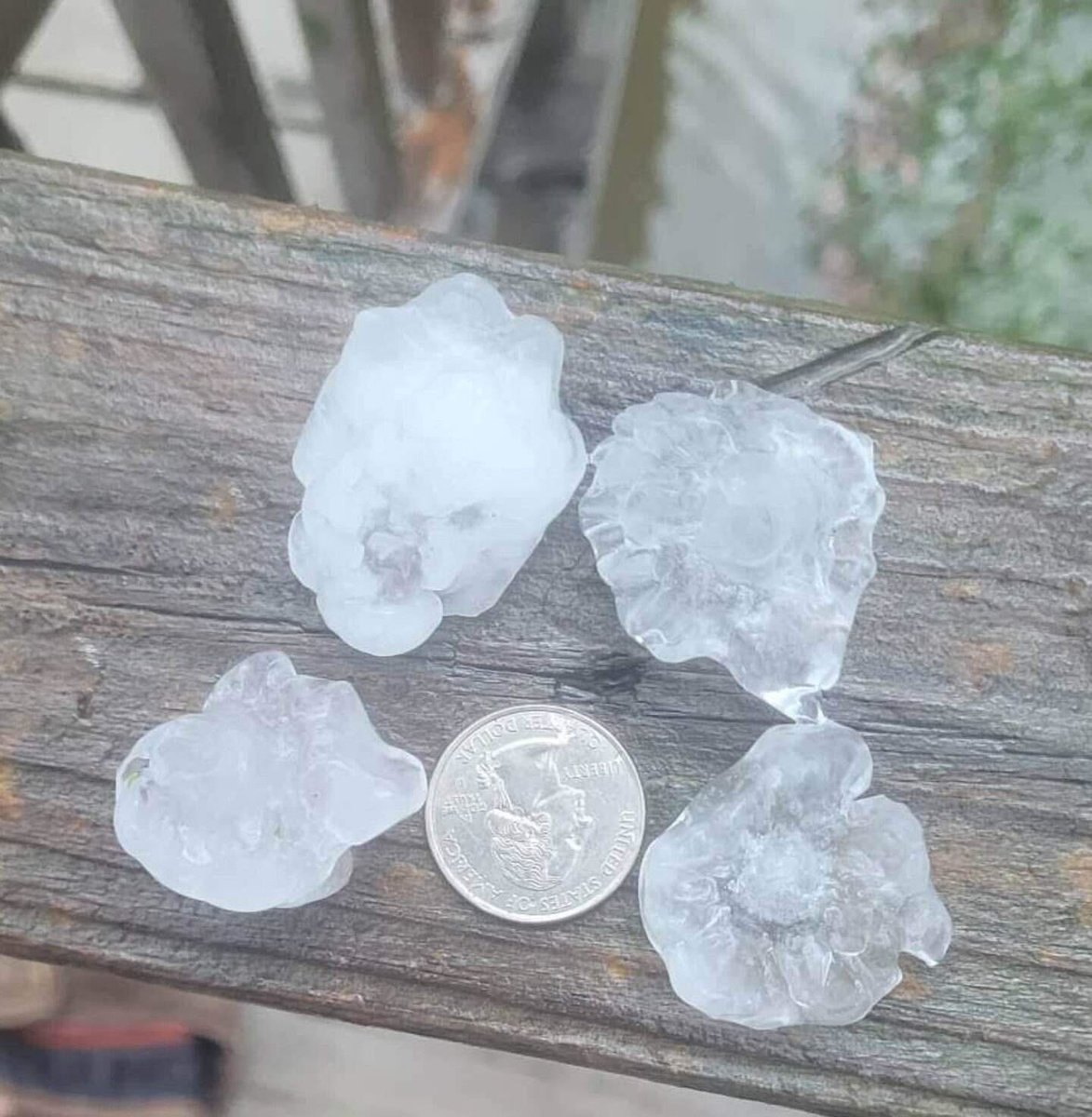 WYMT Weather Spotter Scott Feltner sends us this photo of large hail near Lee's Ford Marina west of Somerset. This was as that hail core approached Somerset earlier. Thanks for sending, Scott! Track with interactive radar: wymt.com/weather