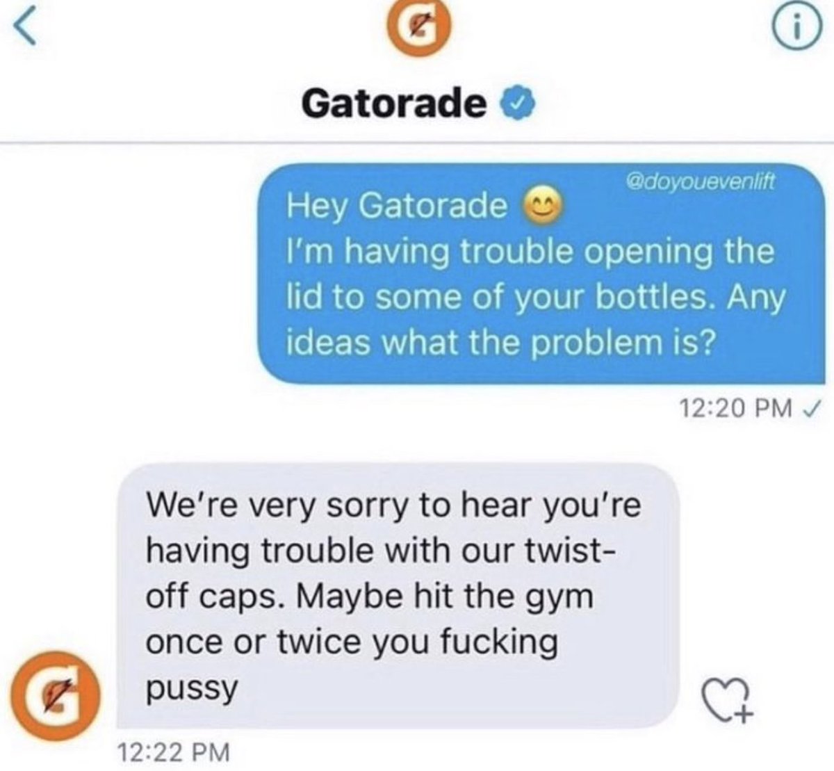 MensHumor's tweet photo. Gatorade the type of company that fucks. https://t.co/jHvJZYIFiJ