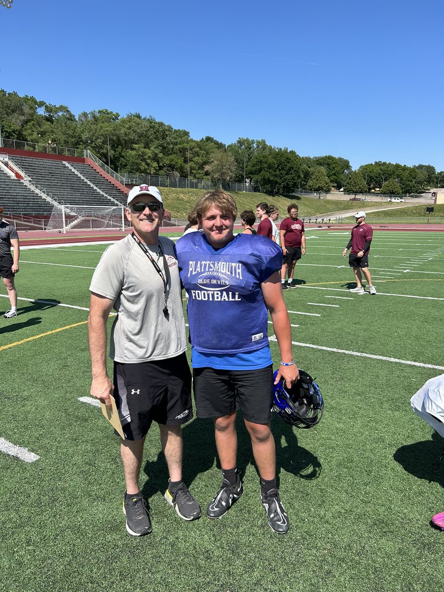 Shout out <a href="/MsideFootball/">Morningside University Football</a> for running a great camp. Learning, growing, Competing!!  <a href="/PlattsmouthFB/">Plattsmouth Football</a>