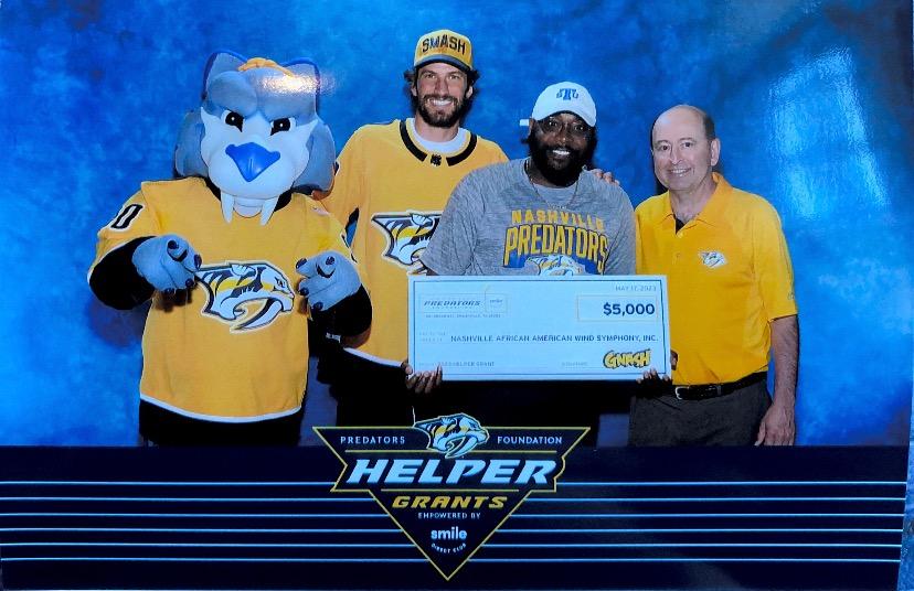 NAAWS_Music's tweet photo. Exciting news! The Nashville African American Wind Symphony received a grant from the Preds Foundation to support local charities benefiting youth and families in Nashville and Middle Tennessee. This grant will empower us to make a positive impact through music! #NAAWS https://t.co/rhFQNfWX84