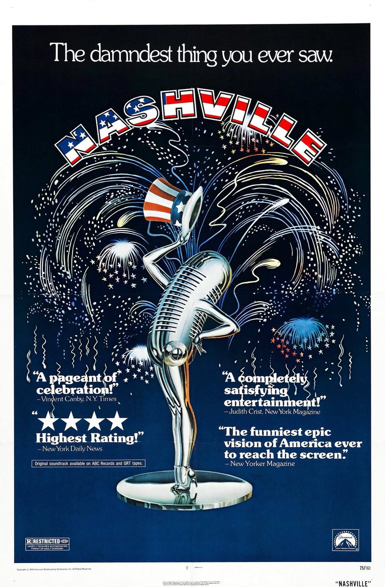 FilmNewsNos's tweet photo. ๐ฌMOVIE HISTORY: 48 years ago today, June 11, 1975, the movie 'Nashville' opened in theaters!
#DavidArkin #BarbaraBaxley #NedBeatty #KarenBlack #RoneeBlakley #TimothyBrown #KeithCarradine #GeraldineChapman #LilyTomlin #RobertDoQui #ShelleyDuvall #AllenGarfield #JeffGoldblum https://t.co/zOFMHQMocX