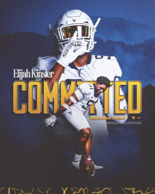 KinslerElijah's tweet photo. 1,000% COMMITTED  #countryroads #takemehome @KinslerLatish @CoachJaxDL @CoachThompson_1 @NealBrown_WVU @jaquim_kinsler @WVUFBRecruiting @FanRecruitWVU @WVUfootball @CoachLesley_WVU @ShawnB_247 @RivalsFriedman https://t.co/2r622nKSfZ