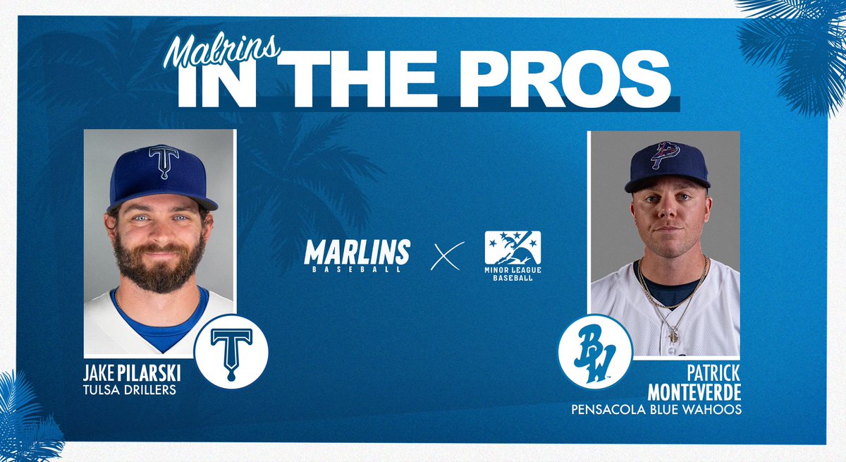 Two former VWU Marlins, Jake Pilaraski and Patrick Monteverde, are currently making waves in professional baseball. Jake plays for the Tulsa Drillers, a farm team of the Los Angeles Dodgers, while Patrick plays for the Pensacola Blue Wahoos, a farm team of the Miami Marlins!