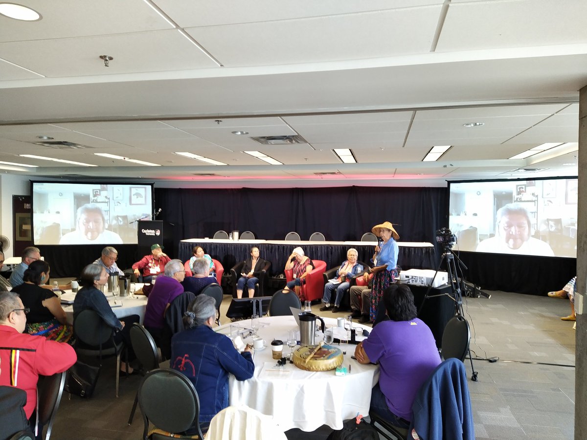'It's not about the elite and their family, it's about people and community. The authority comes from the people' - The Elders' circle is providing inspiring stories and hope messages! #RekindlingTheFire #InherentRights @fn_gov @fngovernance at @Carleton_U