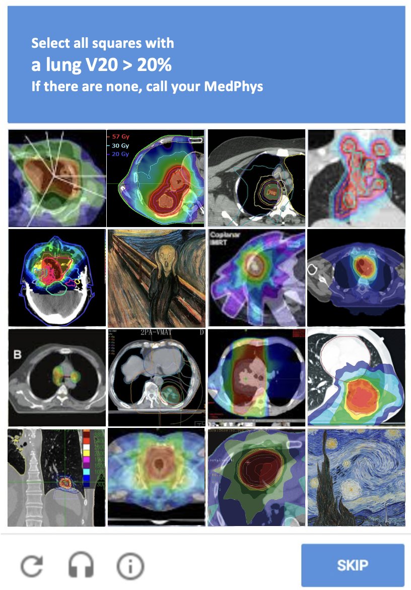 A CAPTCHA for Radiation Oncologists. #radonc #medtwitter