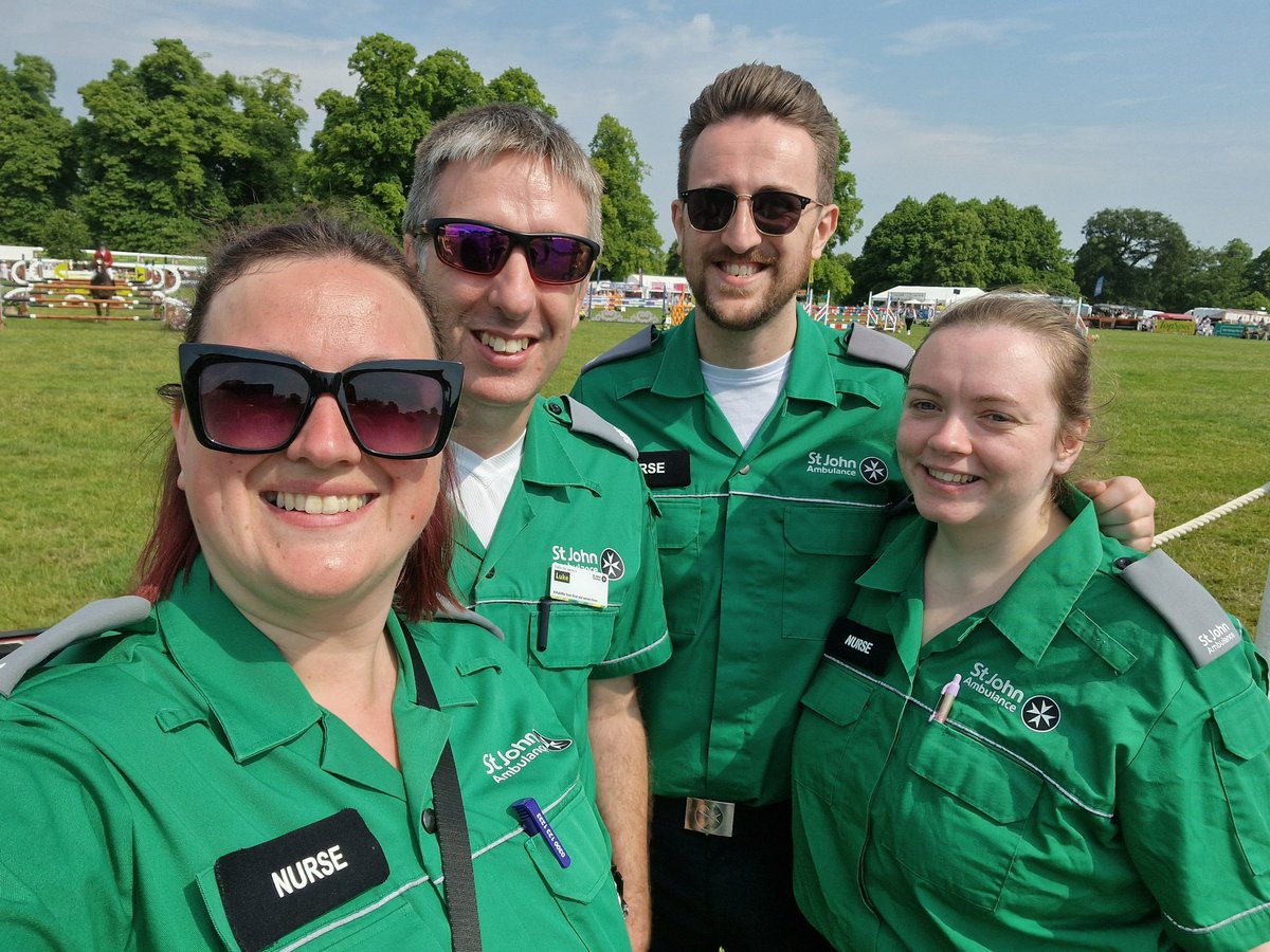 Nurses released! 
4 nurses and not a treatment centre in sight with <a href="/stjohnambulance/">St John Ambulance England</a> at #Bramhamhorse trials