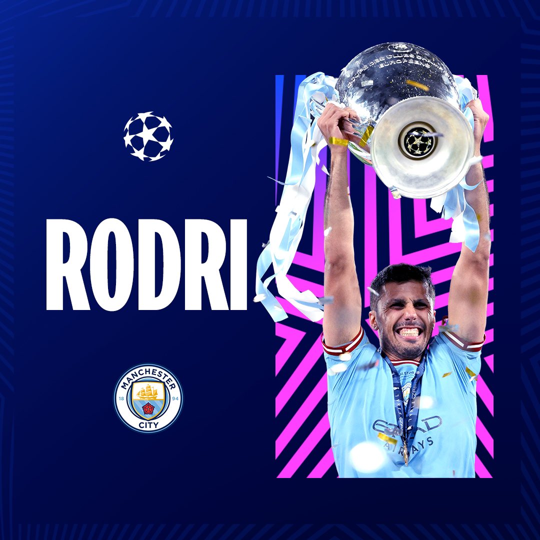UEFAcom_fr's tweet photo. #UCL Le Panel des observateurs et des observatrices techniques de l'UEFA a parlé:

⭐️Joueur de la saison: Rodri (@ManCityFra)
🐤Meilleur jeune: Kvara (@sscnapoli)
⚽️ Plus beau but: Haaland (@ManCityFra)

#UCLfinal | #LdC | #Haaland | #Rodri | #Kvara https://t.co/qFzCJ7vhwV