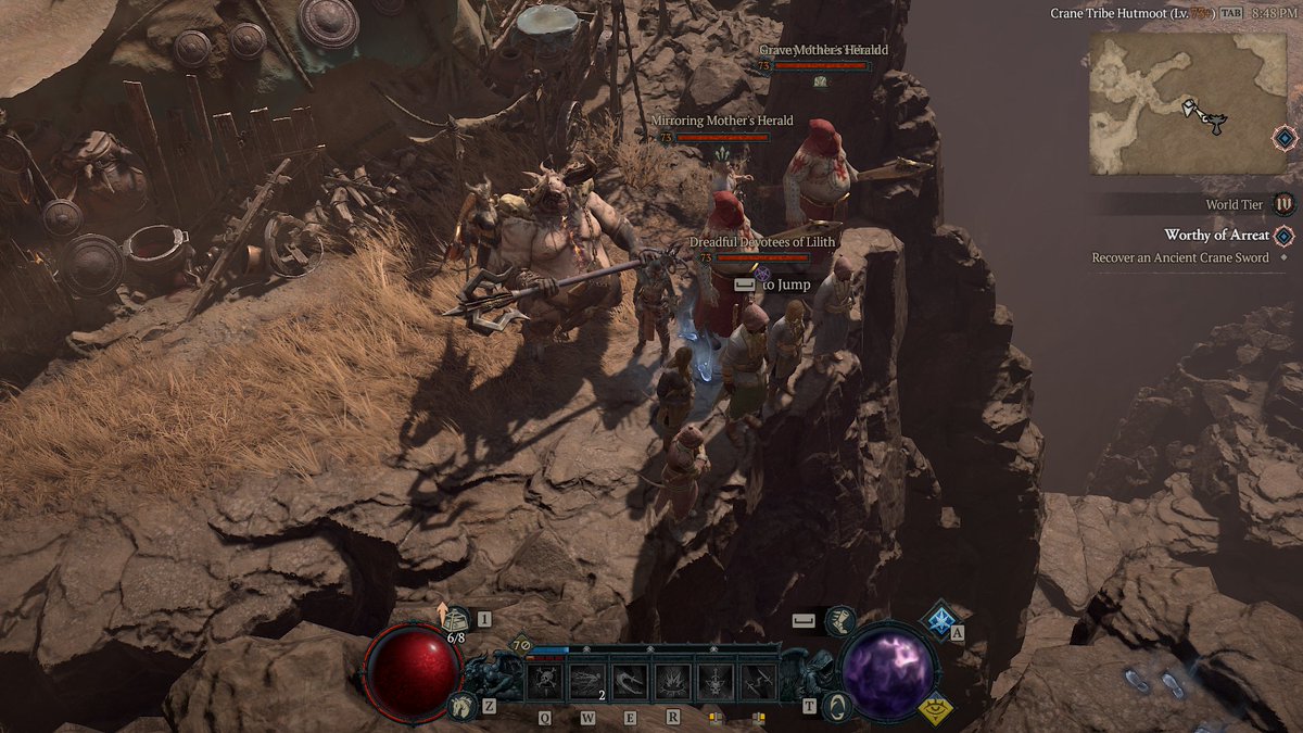 Wyrena's tweet photo. Me and the boy's vibing in crane tribe town. #DiabloIV https://t.co/JlwUfRqOlK