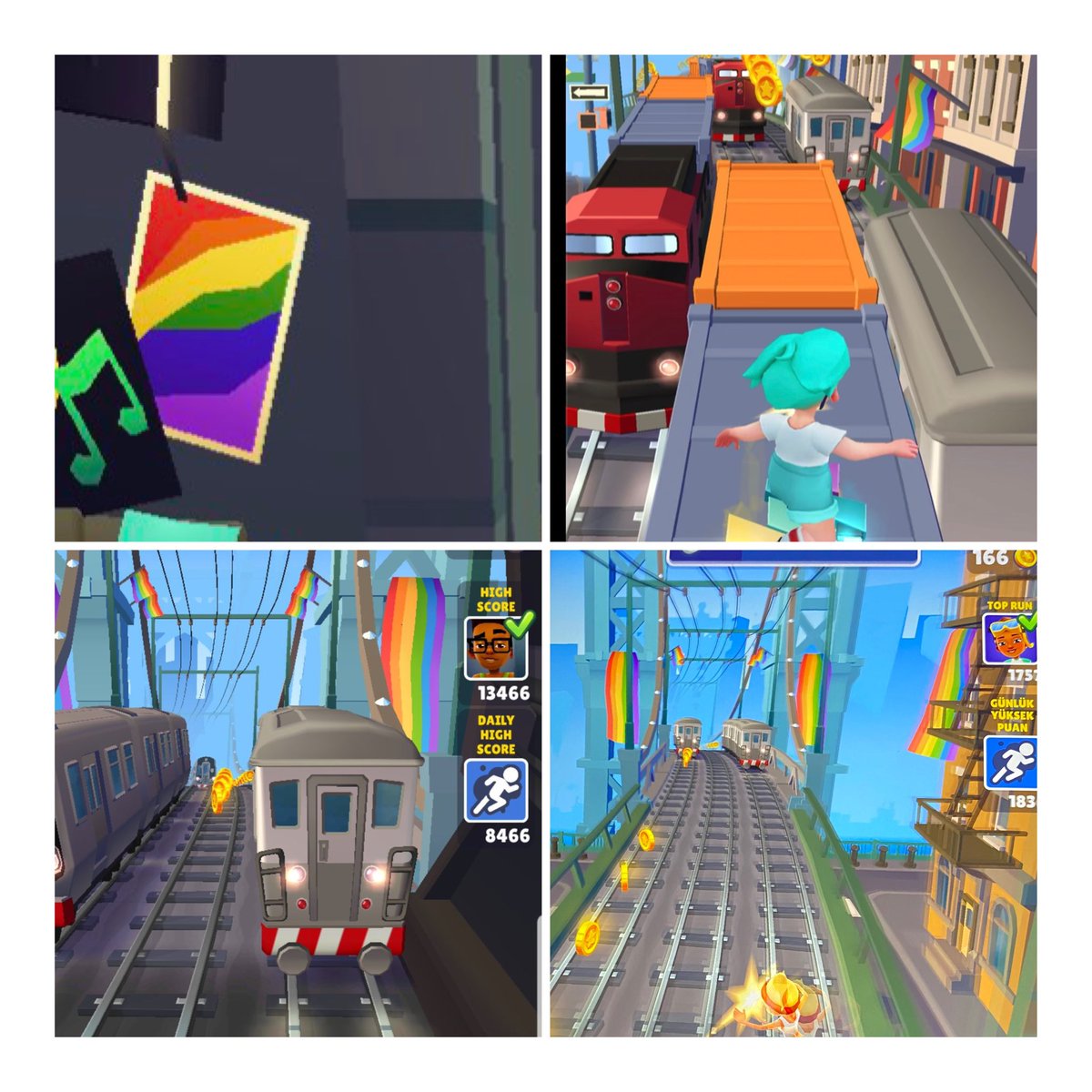 💢 Dünya'da Çocukların En Çok
Oynadığı Oyun Olan, Android ve
İPhone'da , 4.5 Milyar Kez indirilen (Dünya Nüfusu 7.9 Milyar)

Subway Surfers 'da Küresel
LGBT Dayatmasına Katıldı.
Eşcinsel Karakterler ve Objelere
Yoğun Bir Şekilde Yer Verilen Oyunu
En Çok İndiren Ülke ise Türkiye…