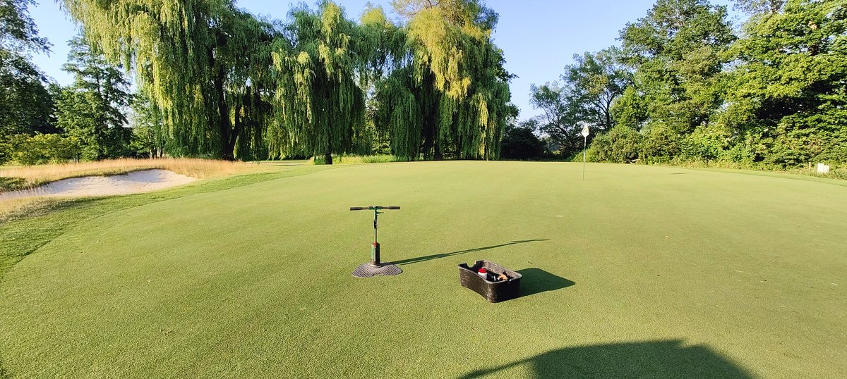 TimOSullivan2's tweet image. Evening set up for the German Legenden Masters Series #turfgrass #agronomy #greenkeeping #hugotheturfdog #fescuebunkers #golfcoursemanagement #golfclubpfalz