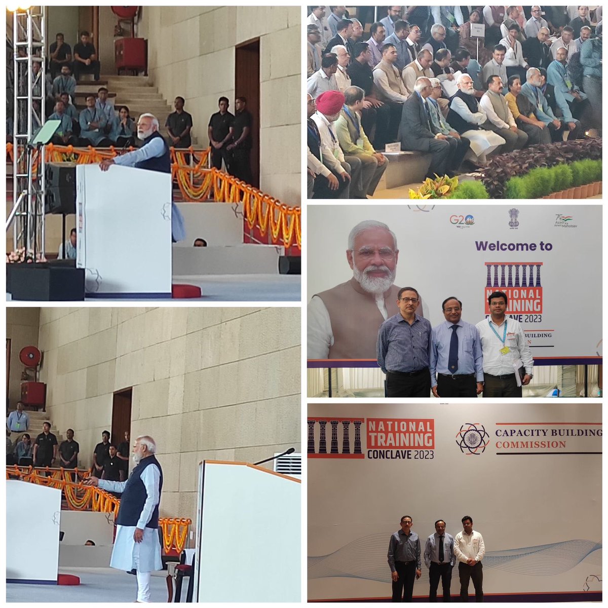 यही समय है, सही समय है।  #NIHFW team represented by Director @DheeShah  @DrMaCh007 @DrDKYad68542730  at  1st National Training Conclave inaugurated by honourable PM with direct message of govt focus on quality and capacity building, through National civil training institutes.