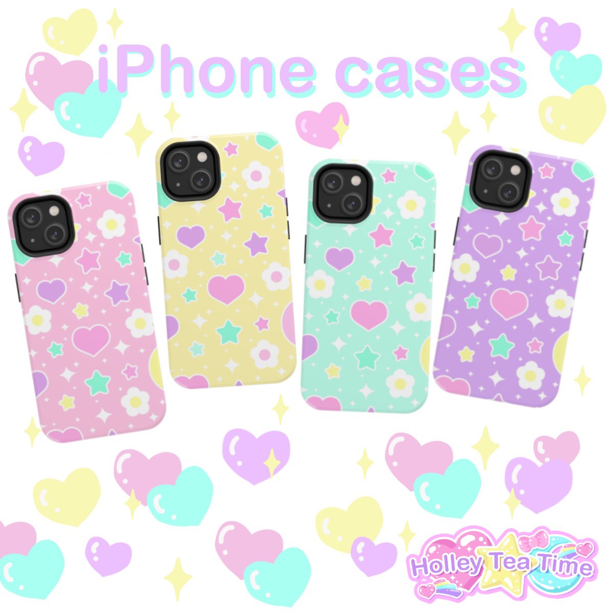HolleyTeaTime's tweet photo. 🌟 Cute and pastel iPhone cases to match your aesthetic. 💕 New phone case designs just got added to our shop. ✨ https://t.co/F49dP98feo #iphonecase #phonecase #pastel #pastels #shoppingonline #smallbiz #kawaii #cute #aesthetic #cuteshop #kawaiiaesthetic https://t.co/SNNlGVeXOZ