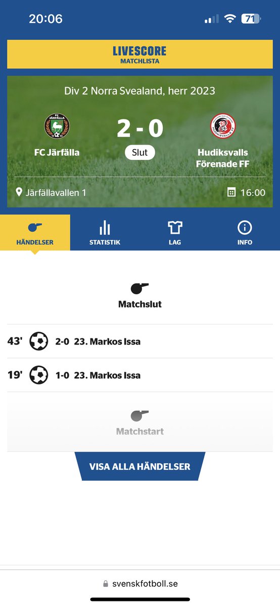 herr_fc's tweet photo. Stark hemmavinst mot topplaget @HudiksvallsFF . Markos Issa tvåmålsskytt, båda efter assist från Ali Khan. https://t.co/A62KEH1mHI