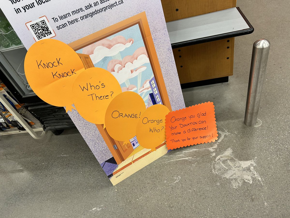 Sunday jokes at the Home Depot Orillia as we raise money for the Orange Door Project. 

100% of every dollar donated locally in store and online for Orillia STAYS in Orillia supporting youth.

#orillia #youth #orilliayouthcentre #sunday #OrangeDoorProject #community #homedepot