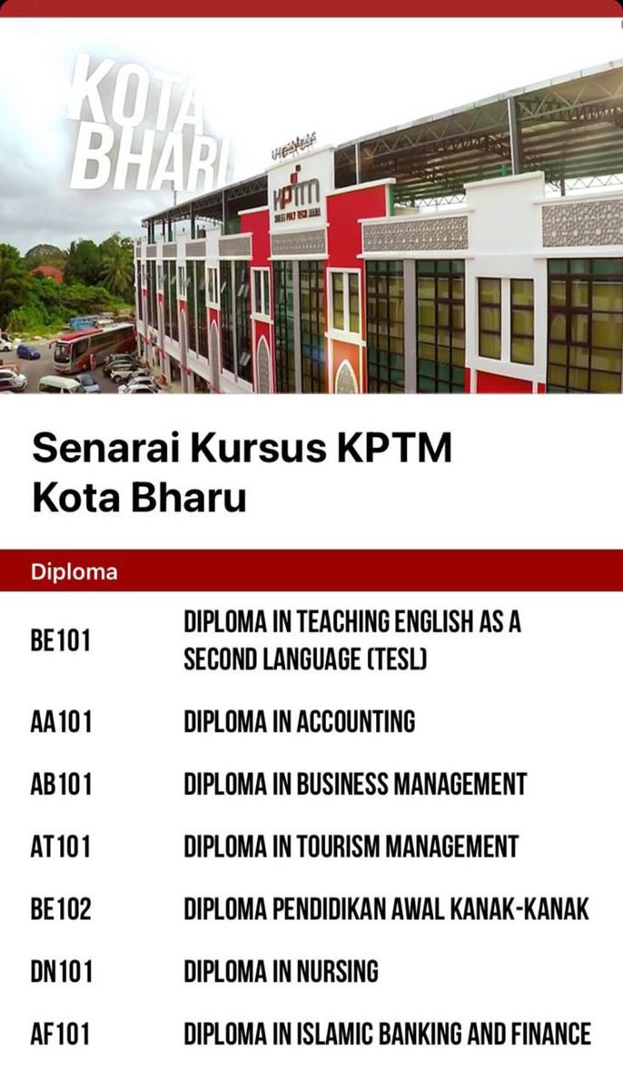 yrlifesaviourco's tweet photo. Ini kursus yang ada di KPTM ya! (1) https://t.co/F6fUOjk4e3