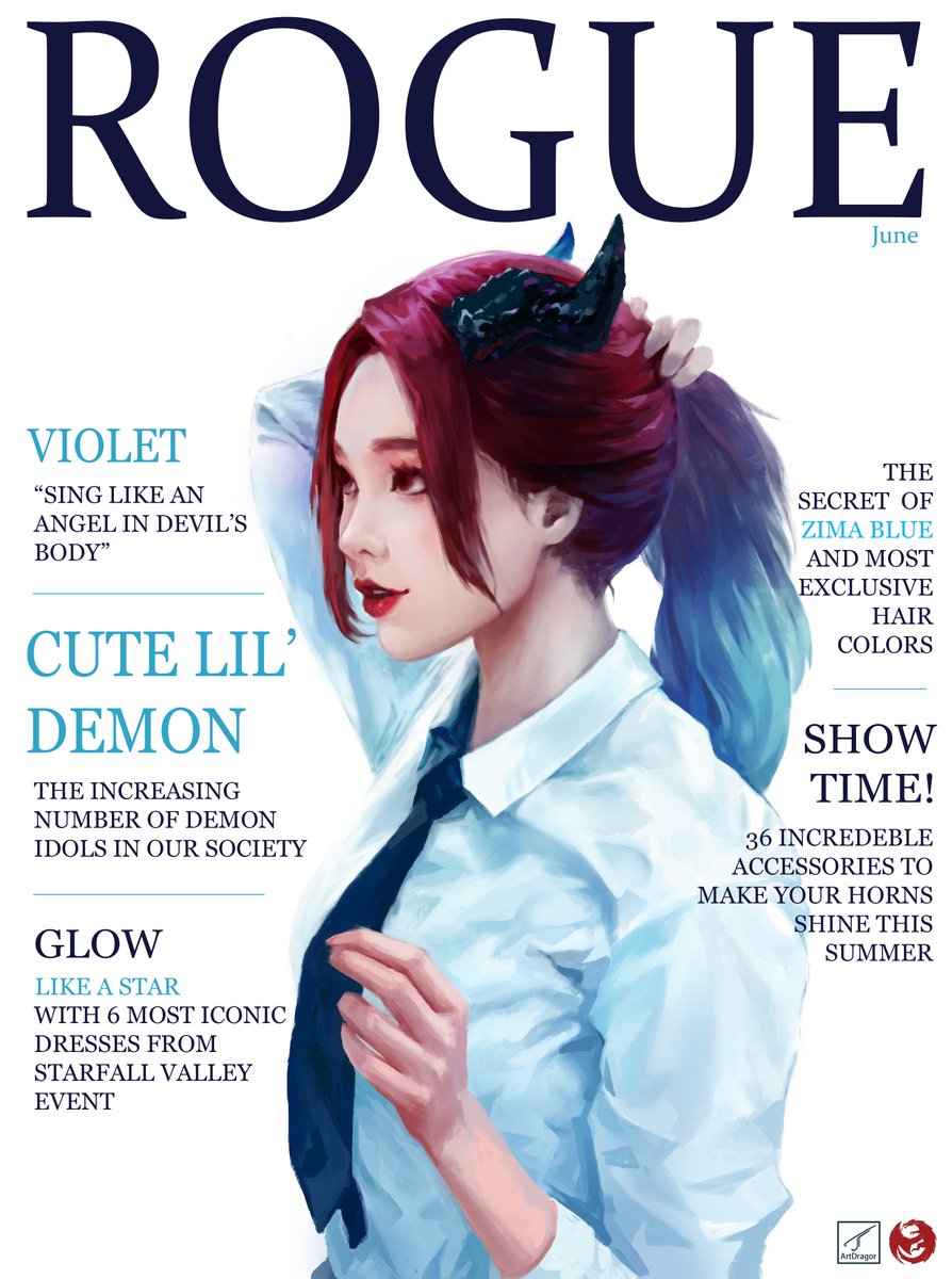 ArtDragor's tweet photo. Been a bit busy, so here is an older piece  >.>
I'm still quite proud of this one

#Demon #Art #Cover #Artwork #Girl #Horns #Star #Magazine #Fanart #Painting https://t.co/wtlVJJdB3F