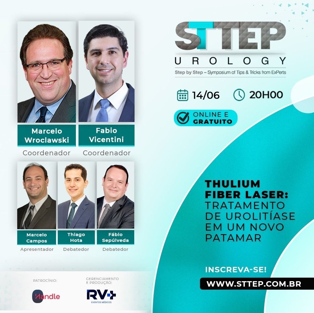 O Thulium Fiber Laser está se tornando uma realidade, mas ainda restam muitas dúvidas sobre sua eficiência e sobre os settings de uso. Neste STTEP, vamos discutir diferentes formas de uso deste super laser. Próxima 4af, dia 14.6, às 20h. STTEP.com.br  Não percam!