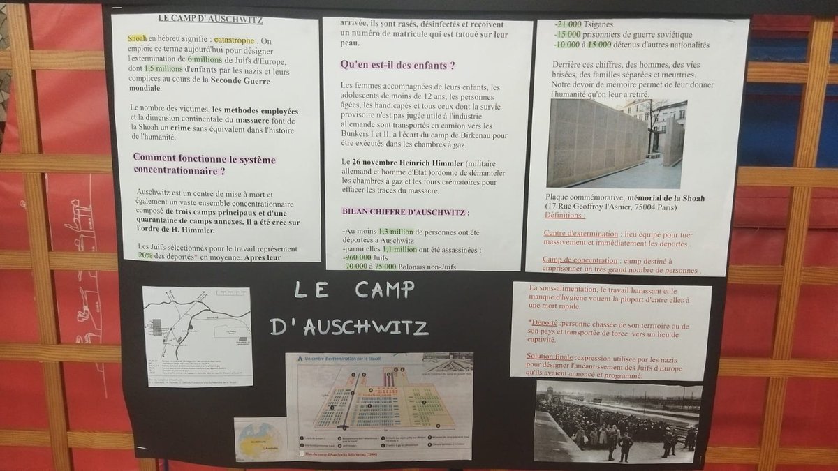 Très beau travail des éleves du colège Valmy avec l'atelier #memoire sur la rafle du Vel d'hiv dans le #paris10. Merci à leur enseignante Mme Gasnot.