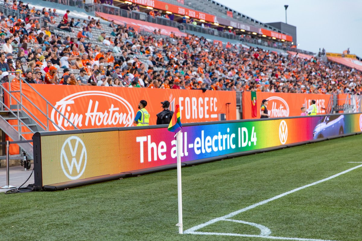 Thank you to all of our fans who showed up last night to celebrate Pride and helped make <a href="/TimHortonsField/">Tim Hortons Field</a> such an inclusive space to be in! 🧡🏳️‍🌈

#ForgeFC | #CanPL