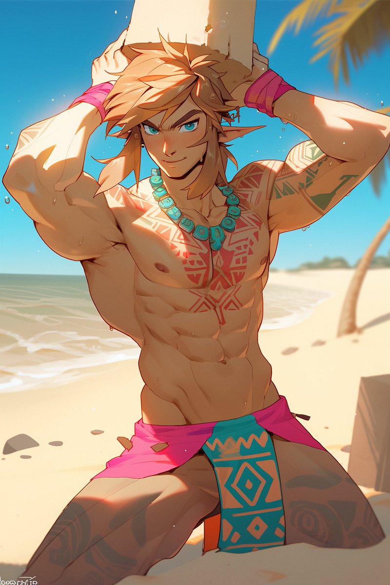 Link at the beach 🏖️🌊☀️ #TLoZ #TheLegendOfZelda #totk #TEARSOFTHEKINGDOM #link #fanart #AIグラビア #AIart #AIArtwork #AIArtCommuity #AIArtistCommunity #AIArtGallery #AiArtSociety #nijijourney #nijijourneyv5