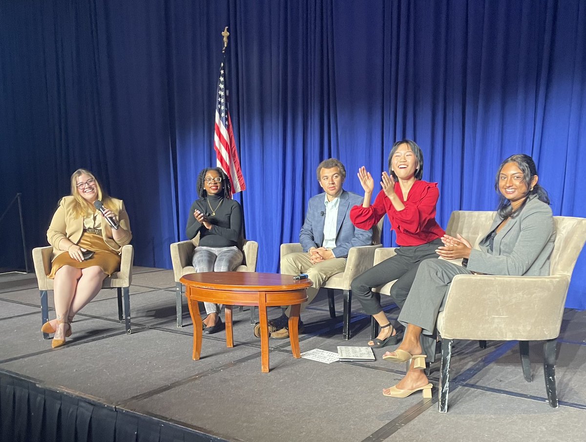 citizensclimate's tweet photo. “Culture building is a really intentional act,” says @SteffMunguia.

“If you’re dedicated to climate work, you’re dedicated to creating safe spaces for people of all walks of life” to participate in climate advocacy, @ccl_inclusion volunteer Minerve Jean says.

#CCL2023 https://t.co/VIrfhW5lrk