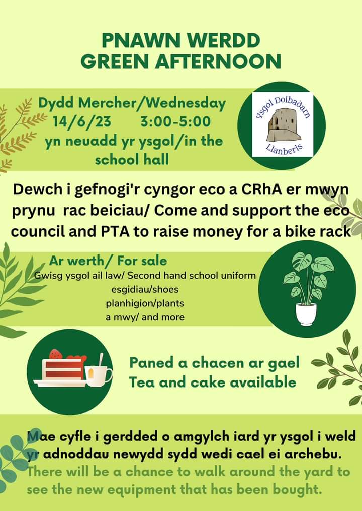LlanberisTaclus's tweet image. Dewch i gefnogi’r Cyngor Eco a’r CRhA Dydd Mercher nesaf 3-5yp yn neuadd Ysgol Dolbadarn, Llanberis.

Come and support the eco council and PTA next Wednesday 3-5pm at Ysgol Dolbadarn School hall, Llanberis.
#codiarian #fundraising #llanberis 
@Ecor_Wyddfa
