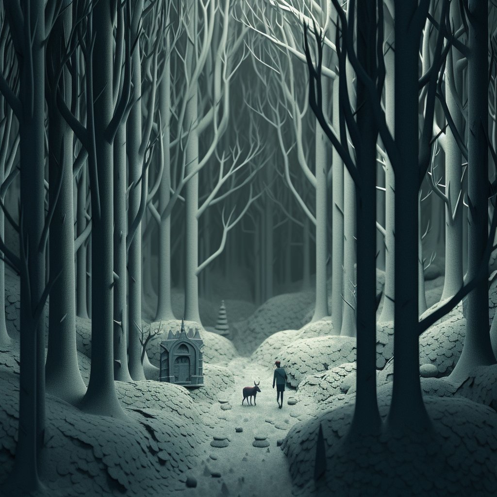 @icreatelife 3D, minimalistic, into the woods