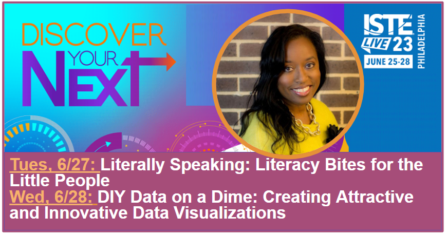 Guess who's ready to talk #literacy, #EarlyChildhoodEducation, #Data #DataDashboards, #Pedagogy at #ISTELive23 @ISTEofficial 
Join me in Philly:
🔔Literally Speaking: Literacy Bites for the Little People 
🔔DIY Data on a Dime: Creating Attractive and Innovative Data Visualization