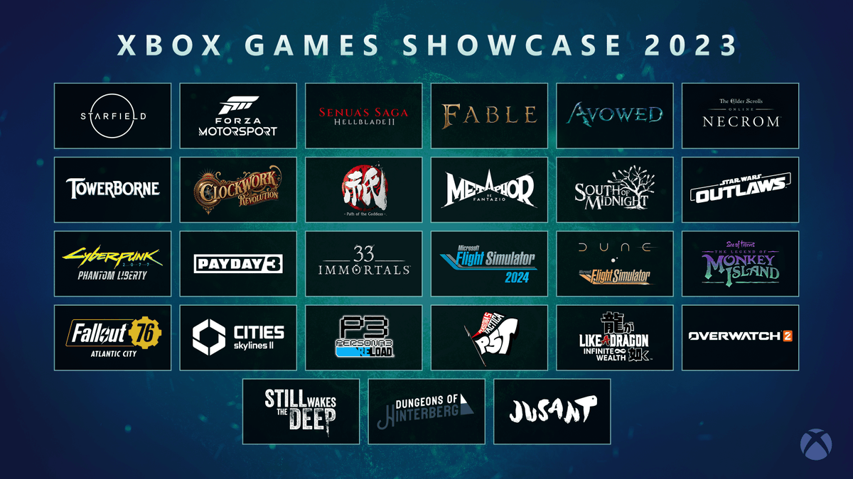 XboxBR's tweet photo. Todos os jogos do showcase que vão chegar para Xbox e PC! | #XboxShowcase https://t.co/ZiYyzdThYJ