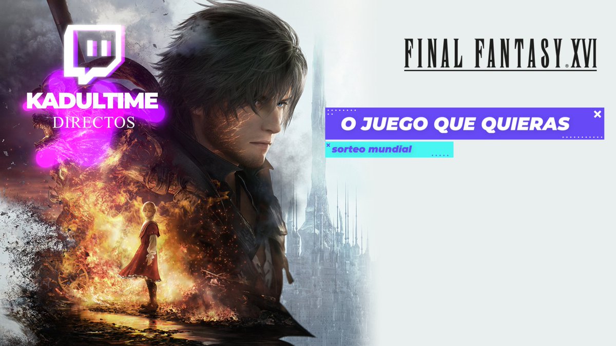 KadulTIME's tweet image. 🎁SORTEO MUNDIAL con la salida de Final fantasy XVI para que ganes el JUEGO QUE QUIERAS de cualquier Plataforma
1- Seguir a @KadulTIME
2- RT este Tweet   Ganador/a el 22 de Junio  ¿Qué juego quieres ganar? 

Si no encuentras mi Twitch está abajo en comentarios