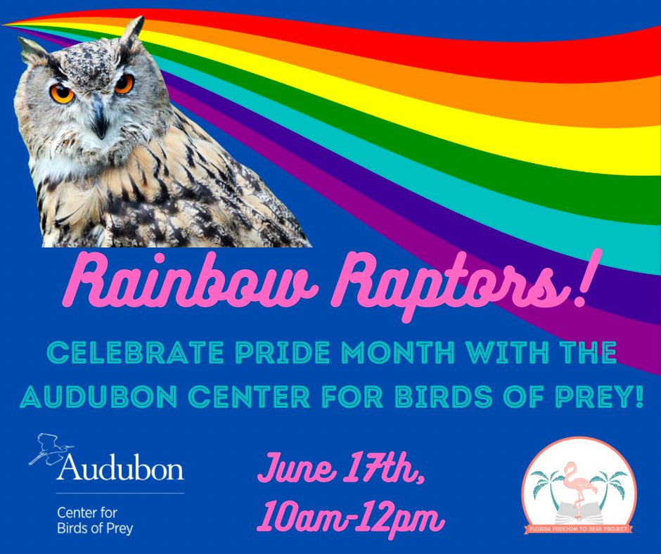 Join us next Saturday as we continue celebrating #Pride2023 with free admission to the @auduboncenter and children’s book drive from 10am-12pm 🌈🦉📚